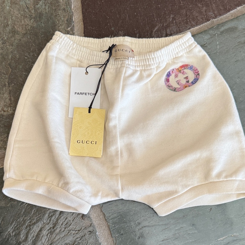 Gucci Cream Logo Shorts